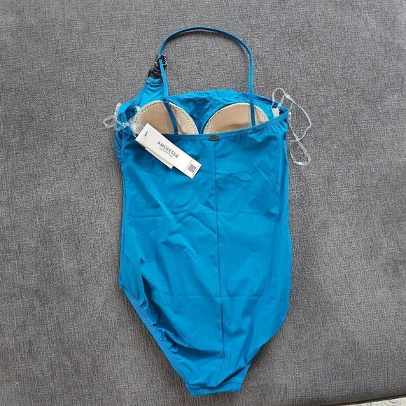 Amoressa By Miraclesuit Womens Pandora Elle Dorado One-shoulder One-piece Size 8 - Picture 9 of 14